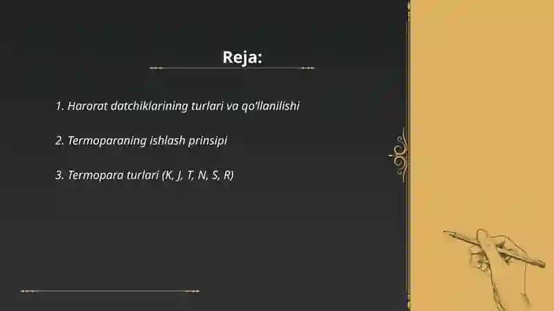 Harorat datchiklari. Termopara qarshilik va termometr 2