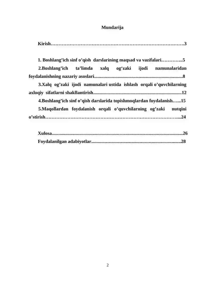 Boshlang’ich sinf o’qish darslarida maqol va topishmoqlardan foydalanish 2