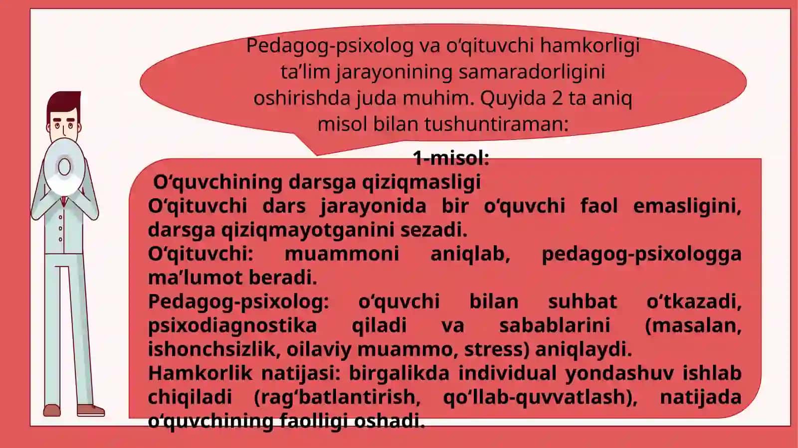 Pedagog-psixologning asosiy faoliyat turlarini tashkillashtirish 2