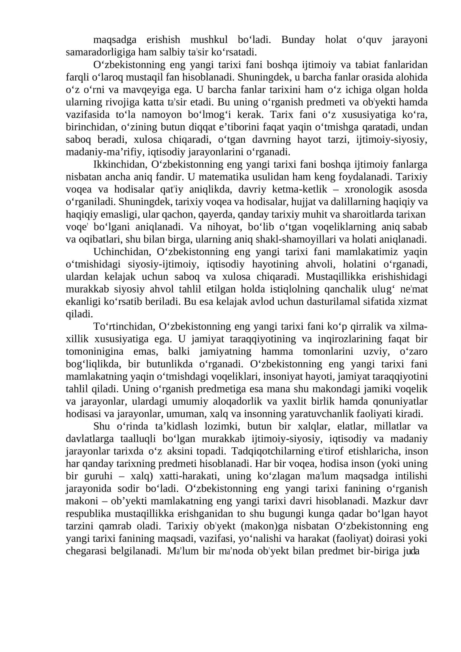 O‘zbekistonning eng yangi tarixi fanining metodologik asoslari 2