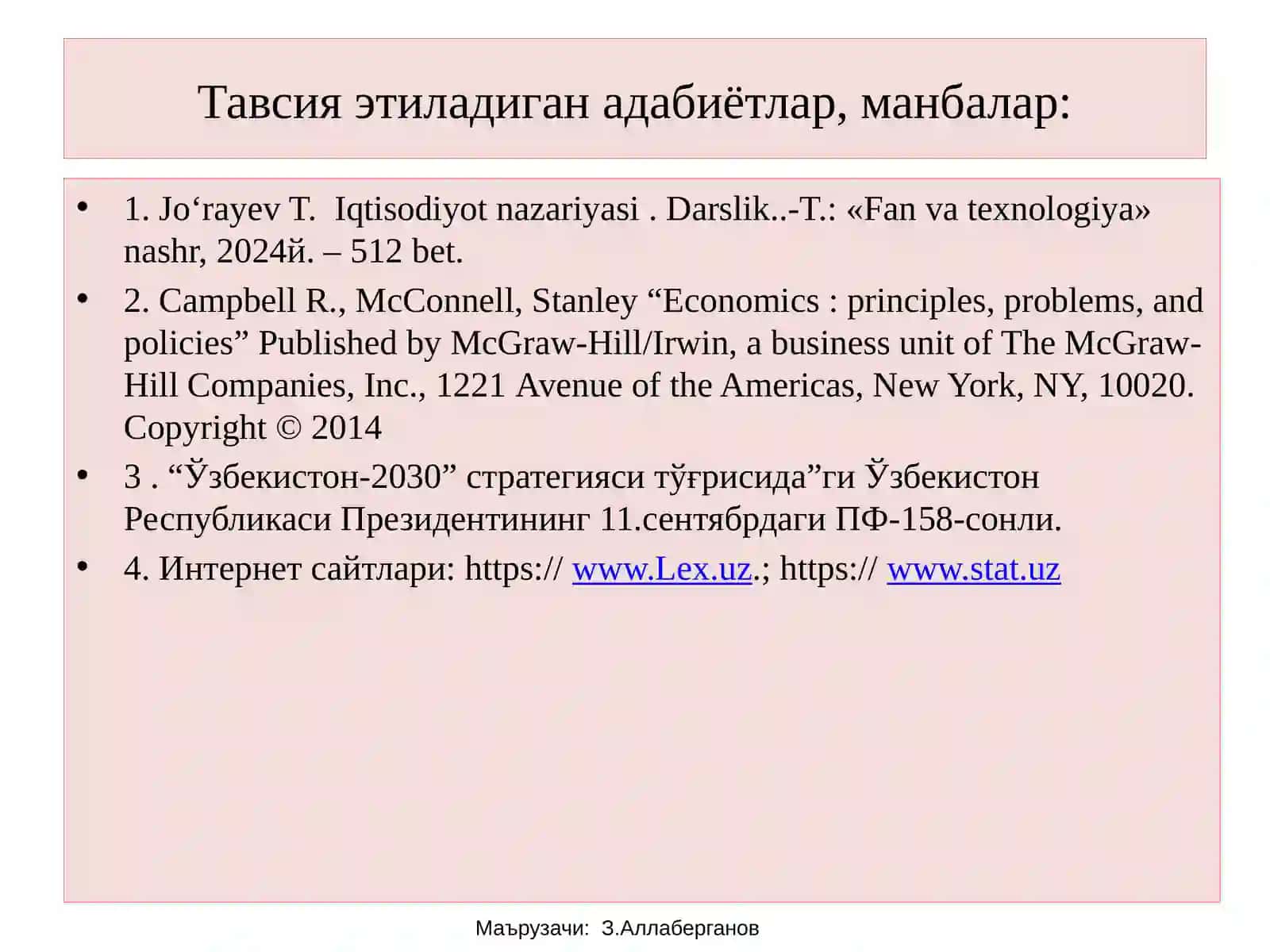 Jo‘rayev T.Iqtisodiyotnazariyasi. Darslik 2