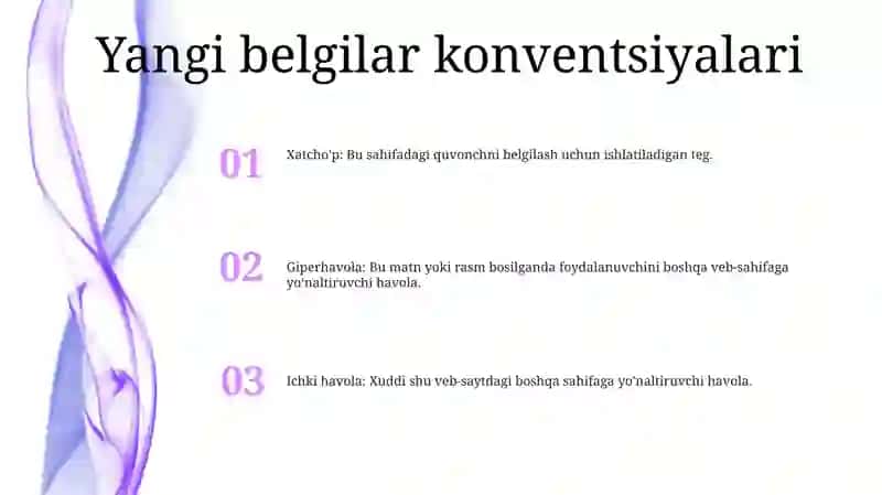 Yangi Belgilar, Havolalar Va Havolalar OʻRnatish 2