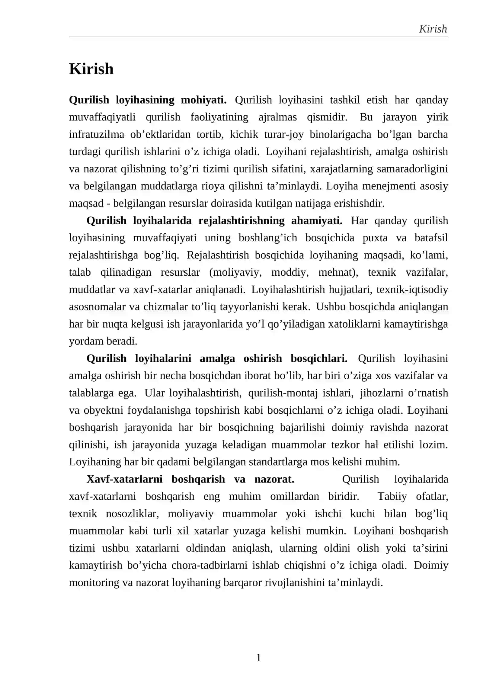 Qurilish loyihalarini boshqarishning nazariy asoslari va uslublari 2