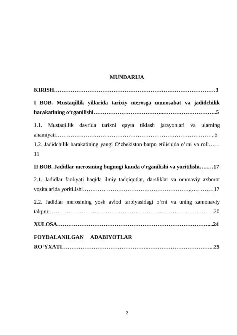 Jadidlar faoliyati tarixining mustaqillik yillarida yoritilishi 2