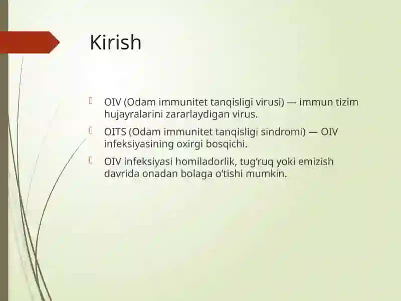 OIV OITS. Onadan bolaga transmissiyani oldini olish 2
