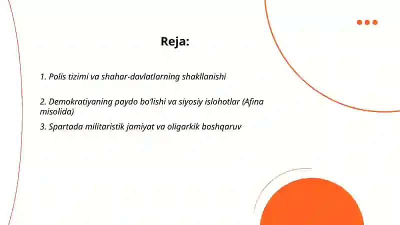 Qadimgi Gretsiya rivojlanishining asosiy yo'nalishlari 2