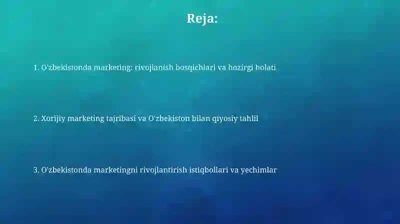 O'zbekiston va chet mamlakatlar tajribasi 2