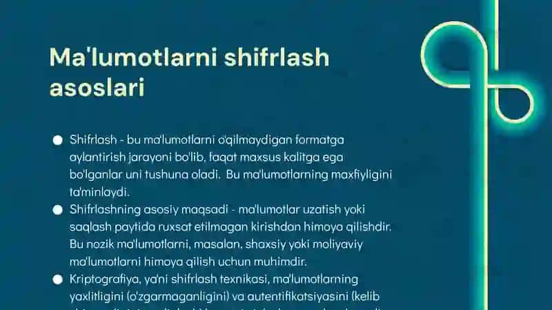 Ma'lumotlarni shifrlash asoslari 2