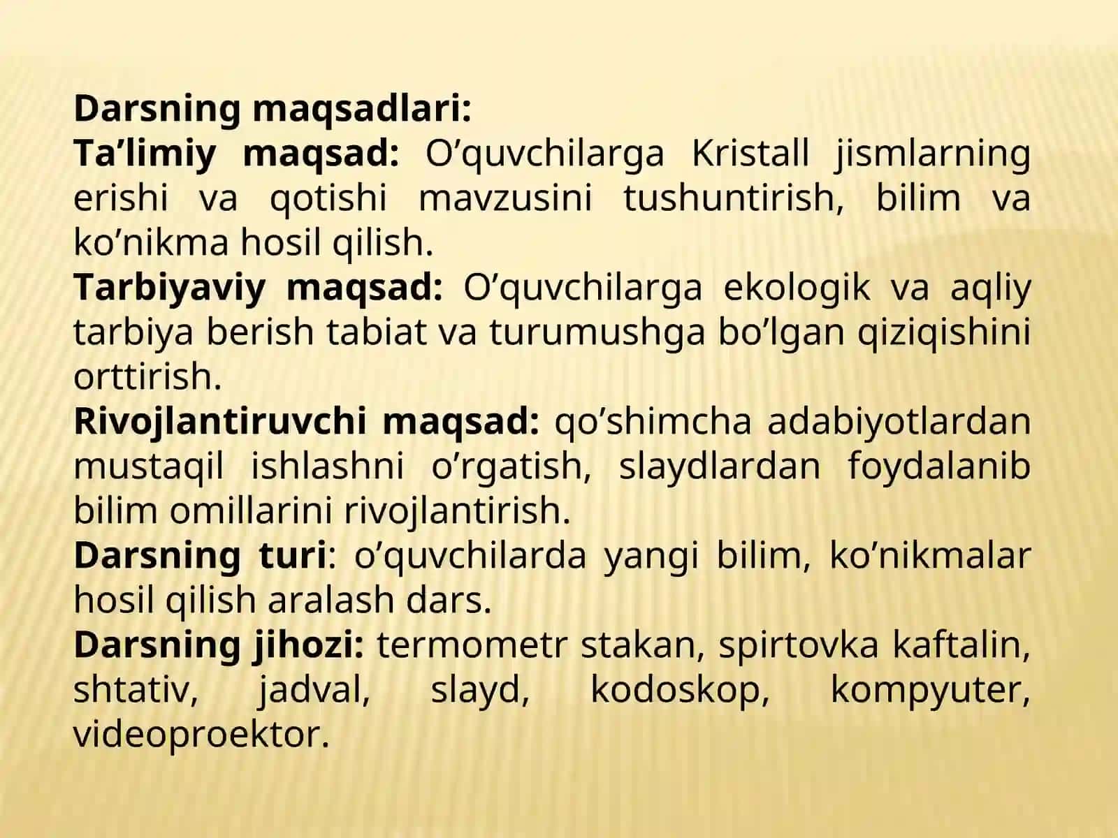 Kristall jismlarning erishi va qotishi 2