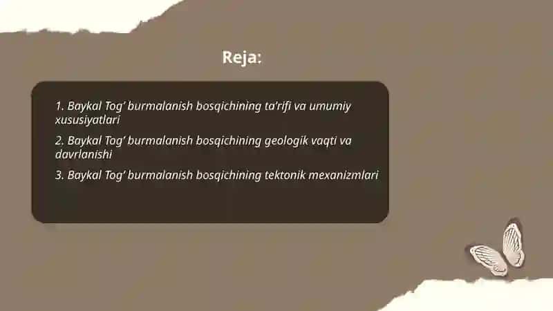 Baykal Togʼ burmalanish bosqichi 2