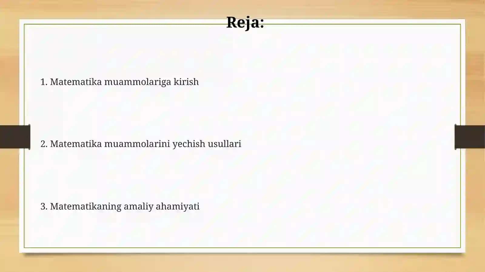 Matematika bo'yicha masalalar 2
