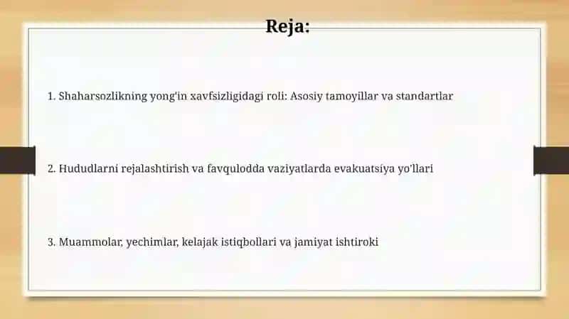 Shaharsozlikning yongʻin xavfsizligini taʼminlash 2