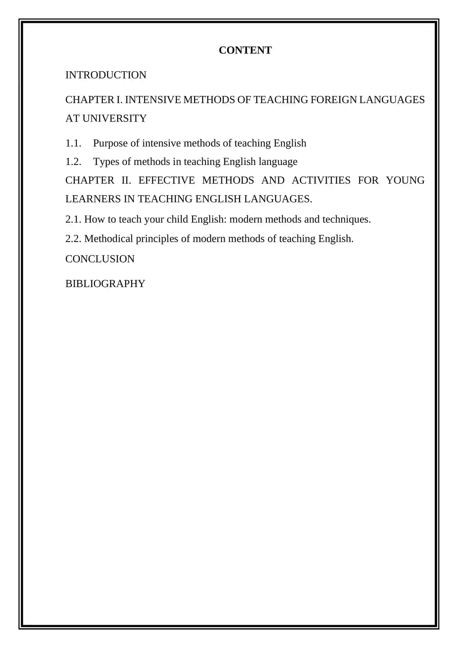 Intensive methods of teaching English Language 2