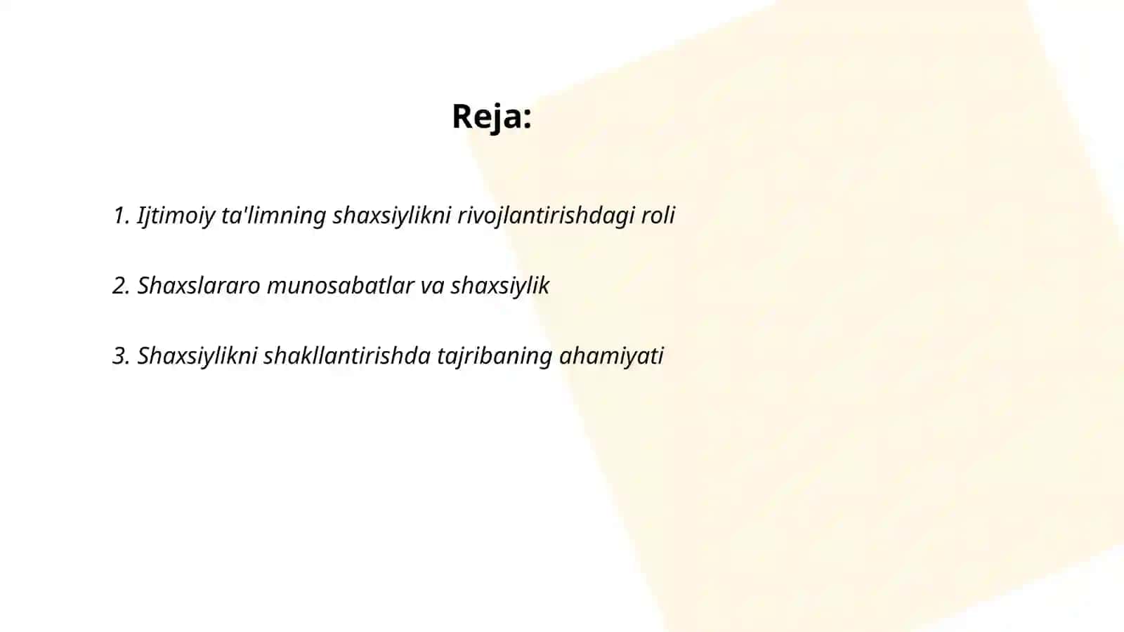 Ijtimoiy talimning shahsiylik sifatlarini shaklantirish shahslararo munosobotlar tajribasini ozlashtirishdagi orni va ahamiyati 2