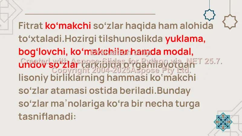 Yordamchi so‘zlar turkumlarining uslubiy imkoniyatlari 2