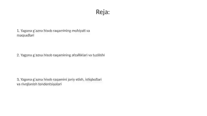 G‘aznachilikda yagona hisobvarag‘ining roli 2