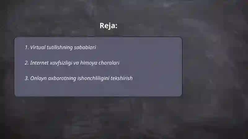 Virtual tutqunlikka qarshi kurash 2