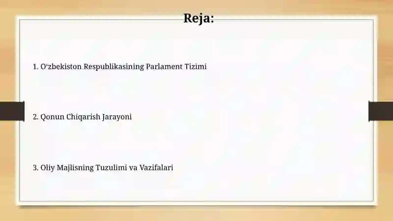O’zbekiston Respublikasining parlamenti tizimi 2