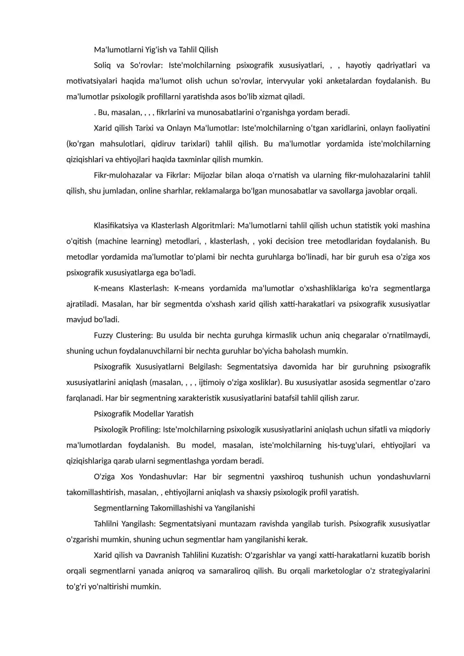 Psixografik segmentatsiya va iste'molchi qarorlarini manipulyatsiya qilish 2