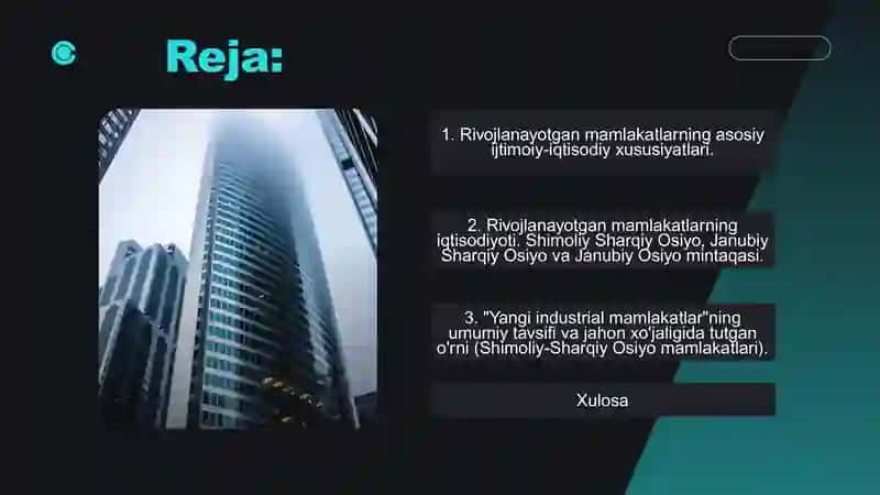Rivojlanayotgan mamlakatlar xalqaro iqtisodiy munosabatlar tizimida 2