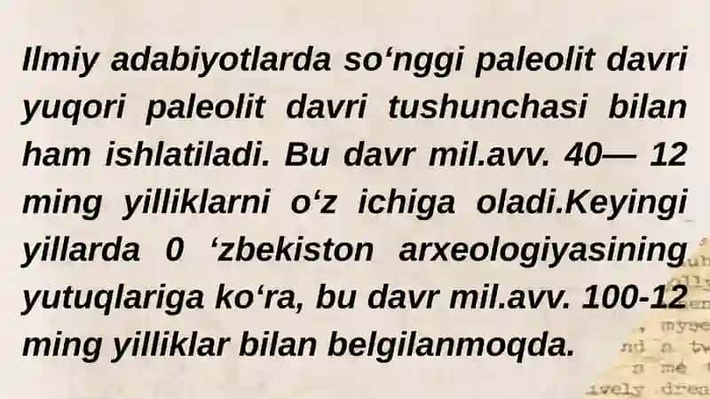 So'nggi paleolit davri 2