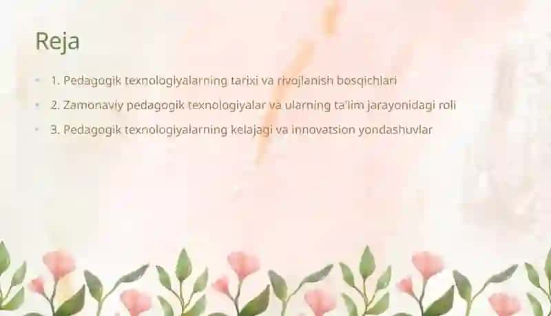 Pedagogik texnologiyalarning rivojlanishi 2