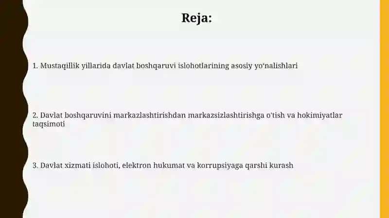 Mustaqillik yillarida davlat boshqaruvi islohotlari 2