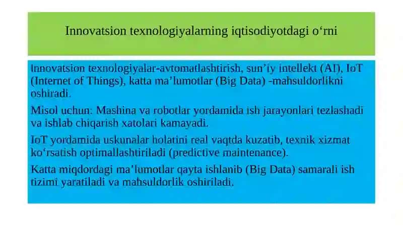 Innovatsion texnologiyalardan samarali foydalanish 2