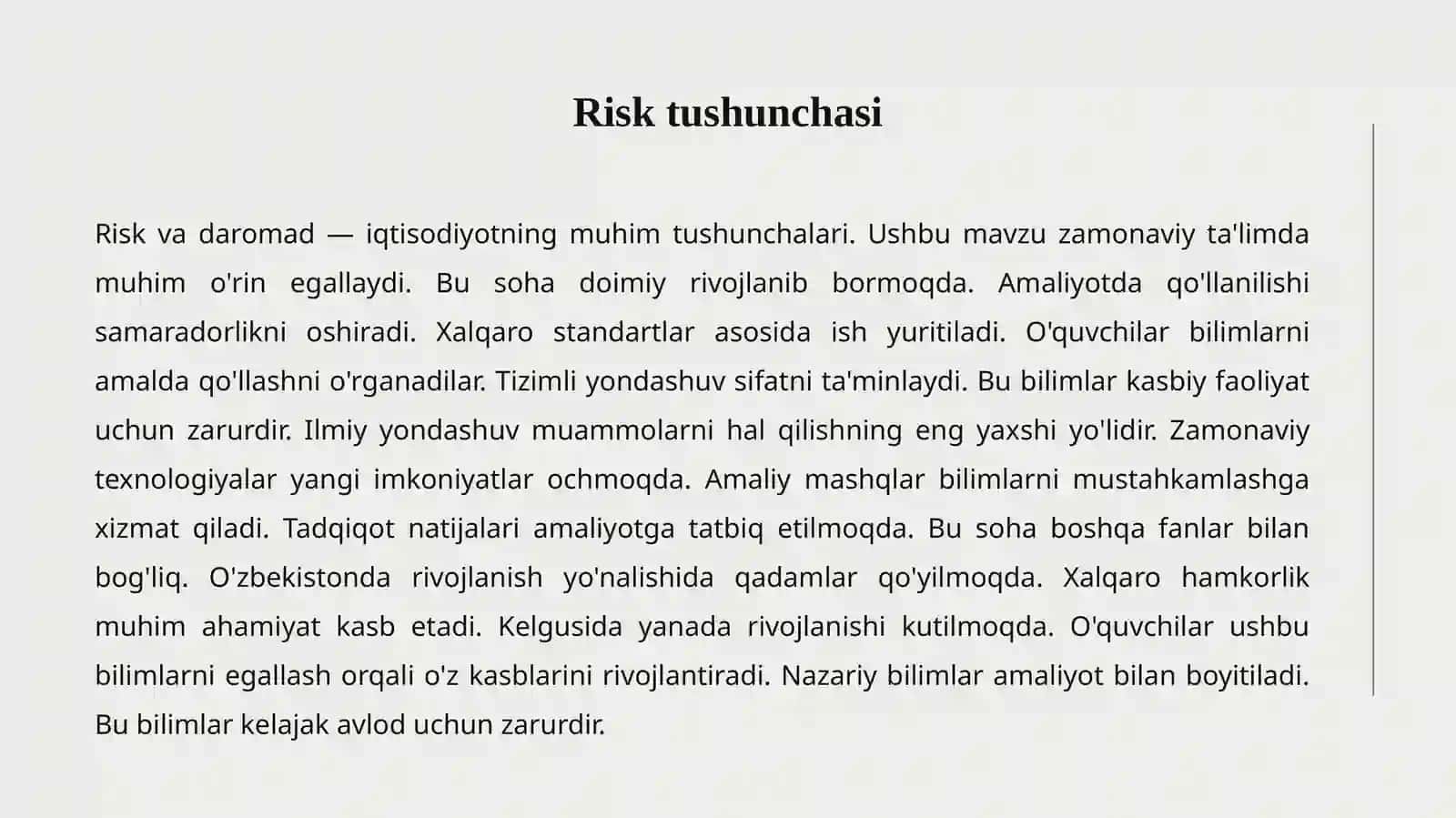 Risk va daromad 2