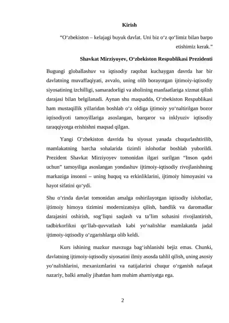 DAVLATNING IJTIMOIY SIYOSATI 2