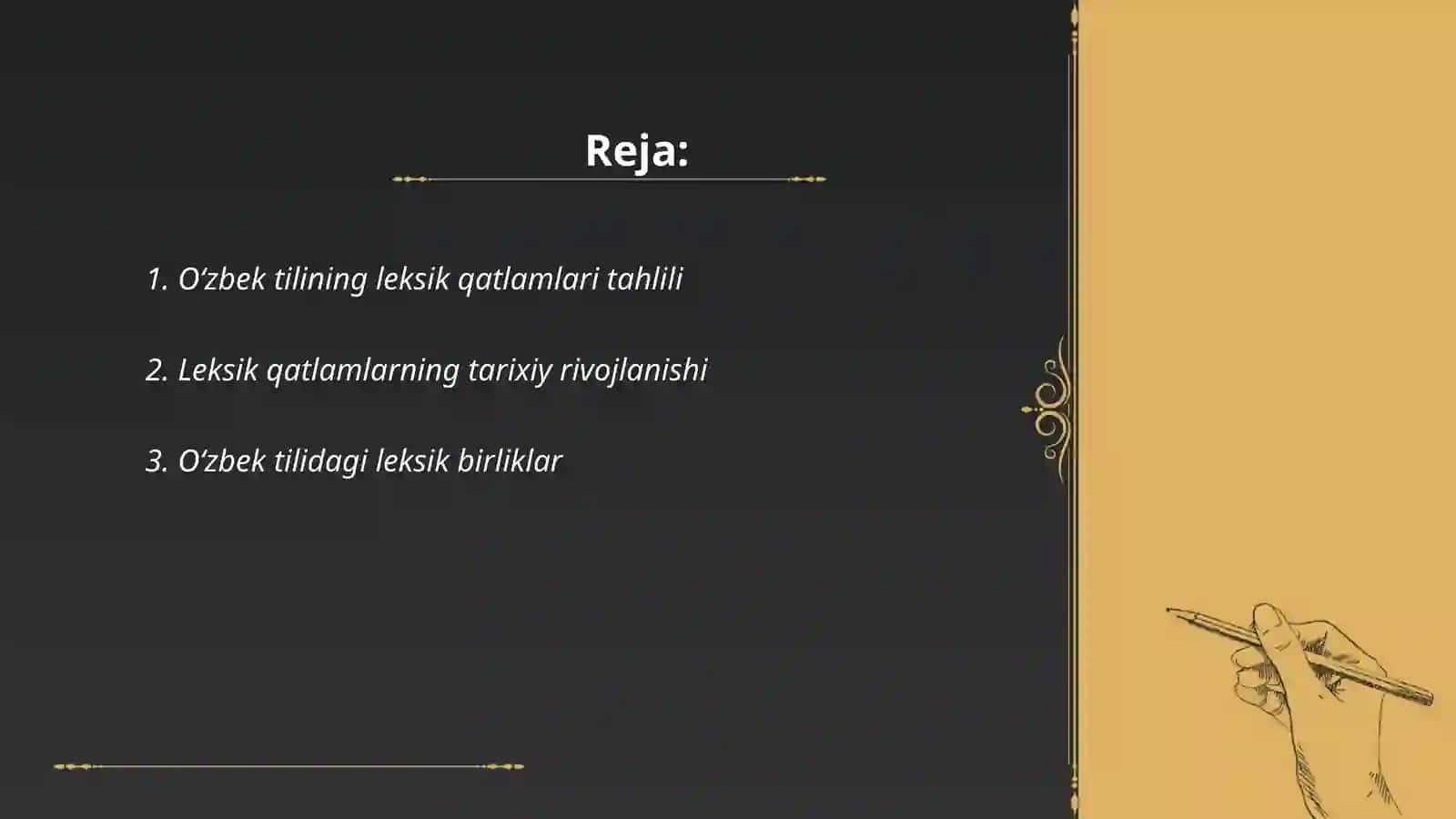 Oʻzbek tilining leksik qatlamlari 2