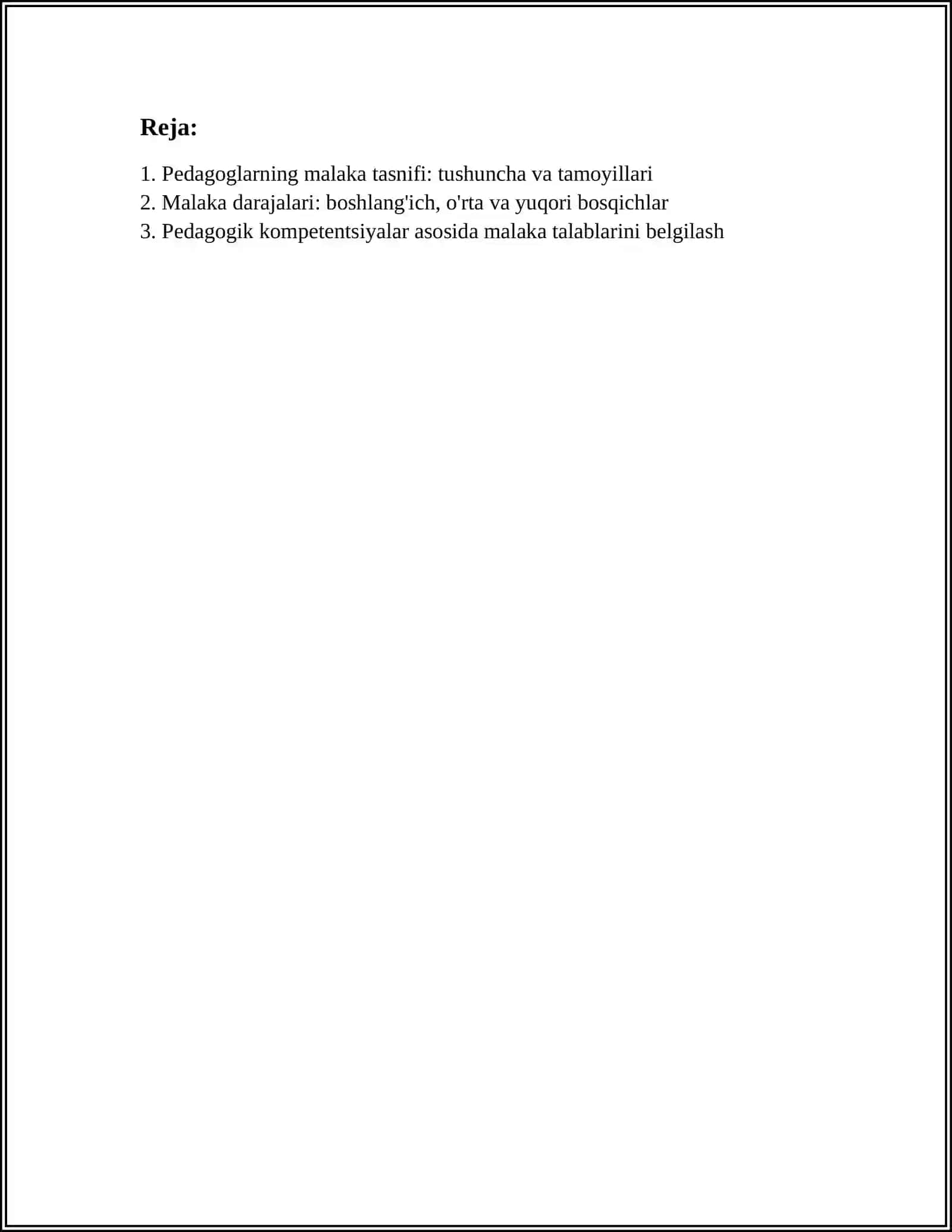 MAKTABGACHA TA‘LIM TASHKILOTLARIDA PEDAGOGLARNING MALAKA TASNIFLARI 2