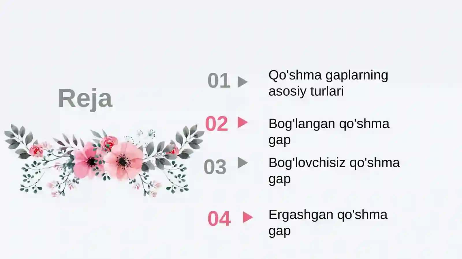 Qo'shma gaplar tasnifi 2