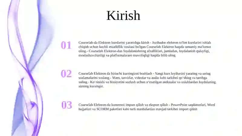 Courselab Dasturida Elektron Kurs Yaratish 2