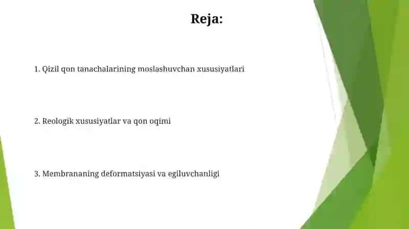 Qizil qon tanachalarining adaptativ xususiyati 2