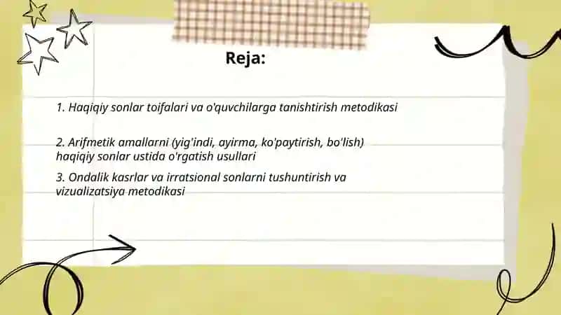 Haqiqiy sonlar ustida amallarni o'qitish metodikasi 2