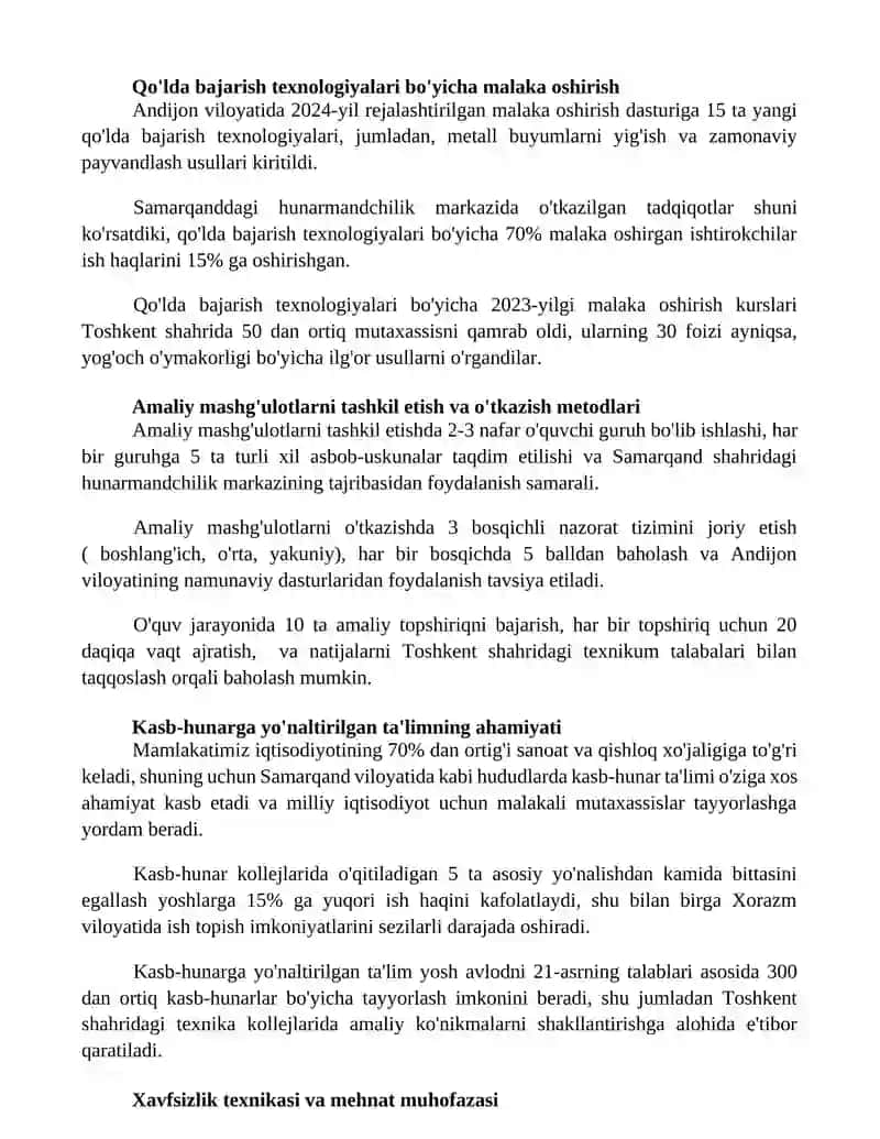 Qoʻl mehnat texnalogiya taʼlimining metod va tamoyillari 2