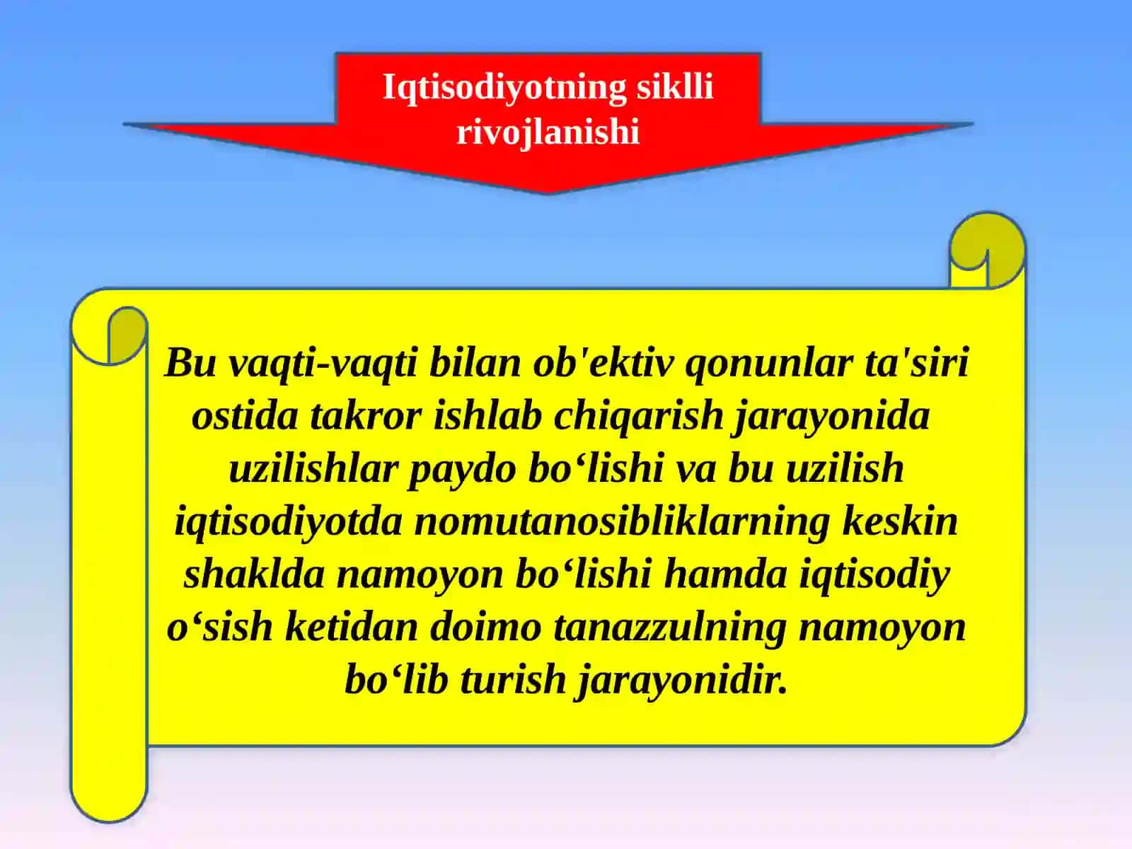 Iqtisodiyotning sikllirivojlanishi 2