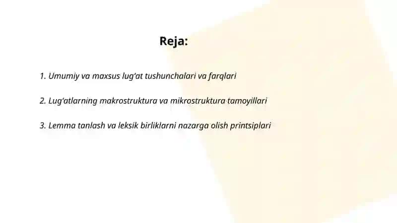 Umumiy va maxsus lugʻatlar 2