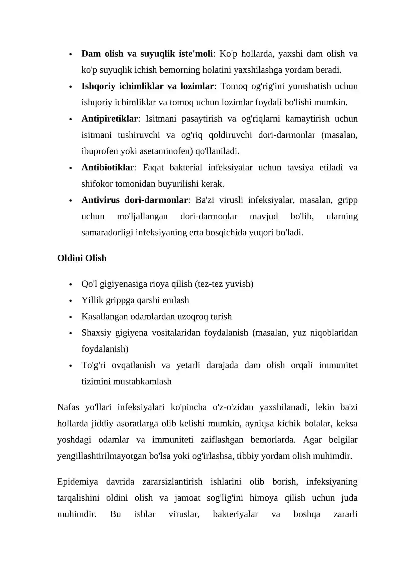 NAFAS YO`LLARI INFEKSIYALARI. KORONAVIRUS, GRIP, ORVI 2