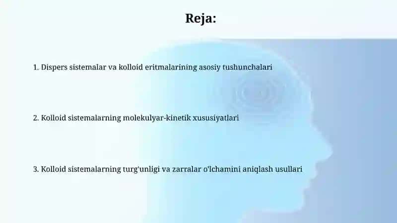 Dispers sistemalar va kolloid eritmalarining molekulyar-kinetik xossalari 2
