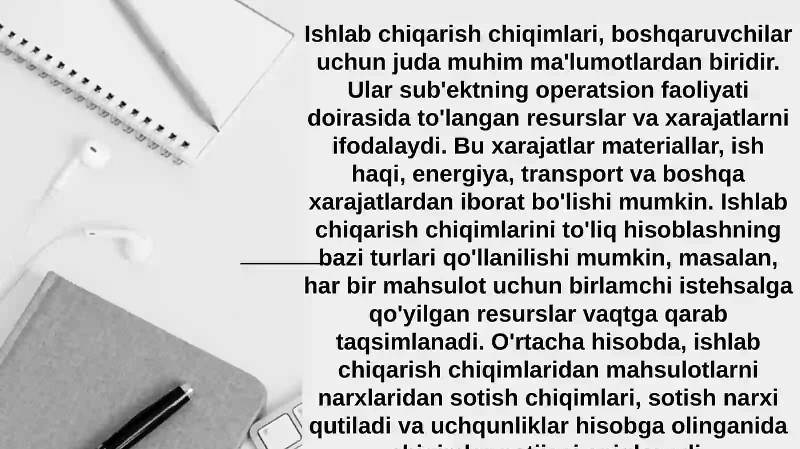 Ishlab chiqarish chiqimlari 2