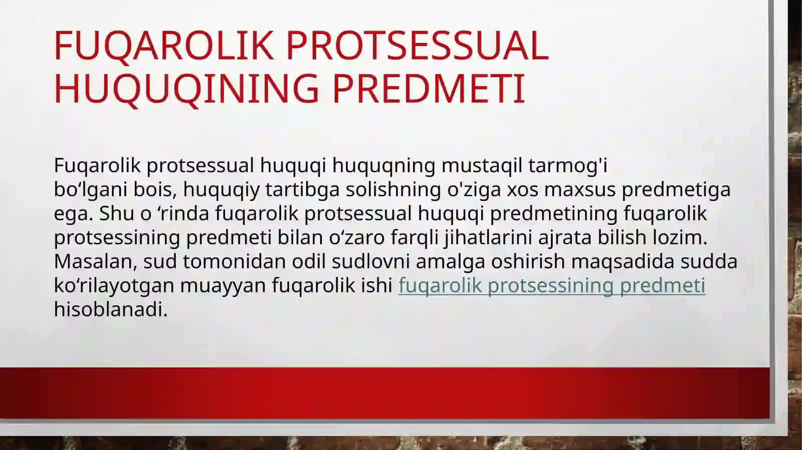 Fuqarolik protsessual huquqiga kirish 2