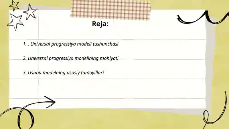 Universal progressiya modeli haqida tushuncha 2