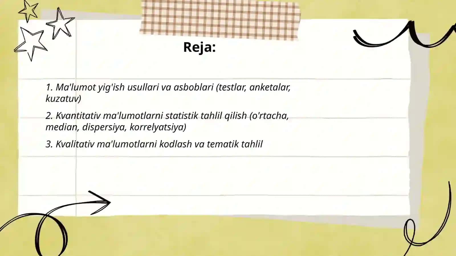 Ma'lumot yig'ish usullari va asboblari 2