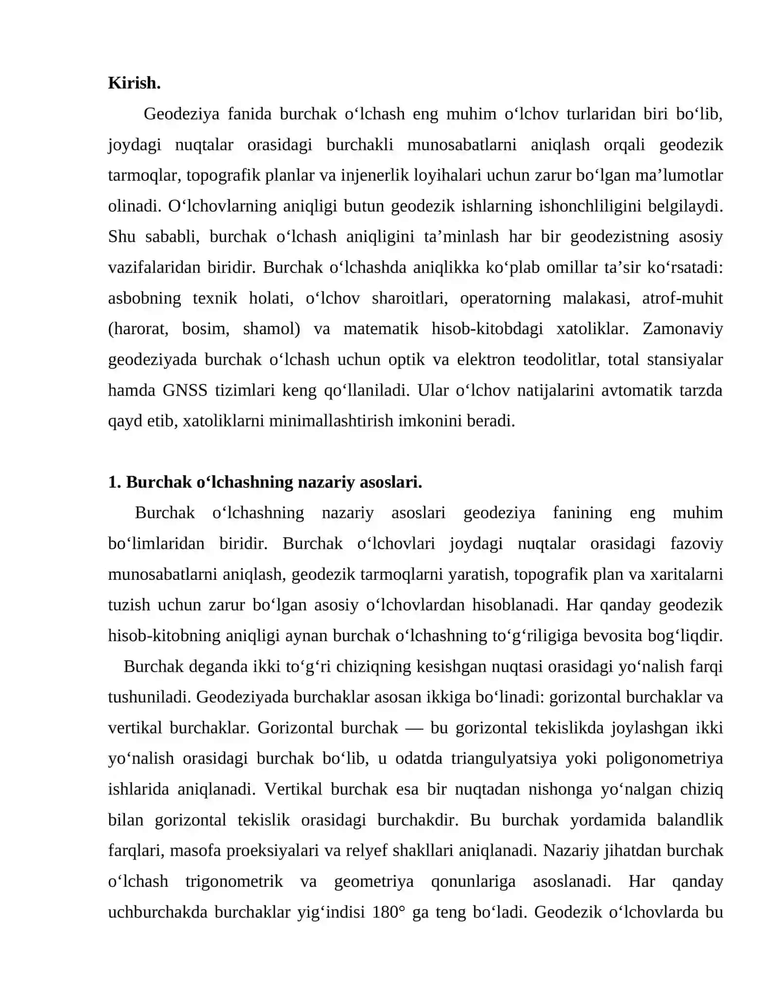 Burchak o‘lchash aniqligi 2