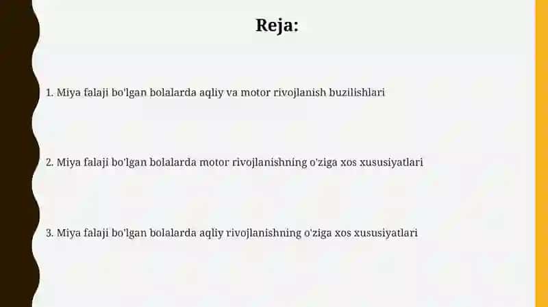 Miya falaji bo'lgan bolalarda motor rivojlanishning o'ziga xos xususiyatlari 2
