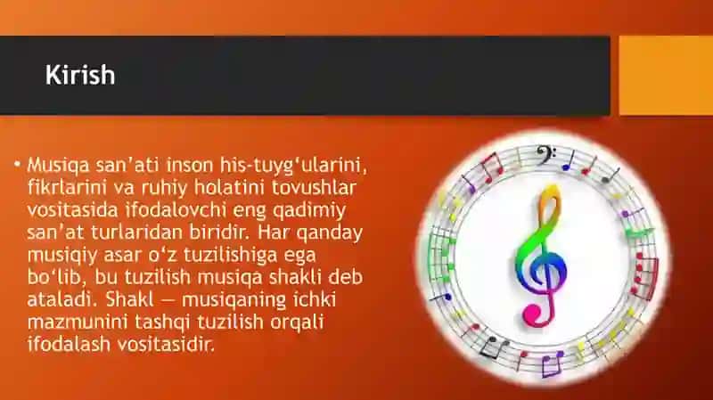 Musiqa shakli va uning eng muhim umumiy asoslari 2