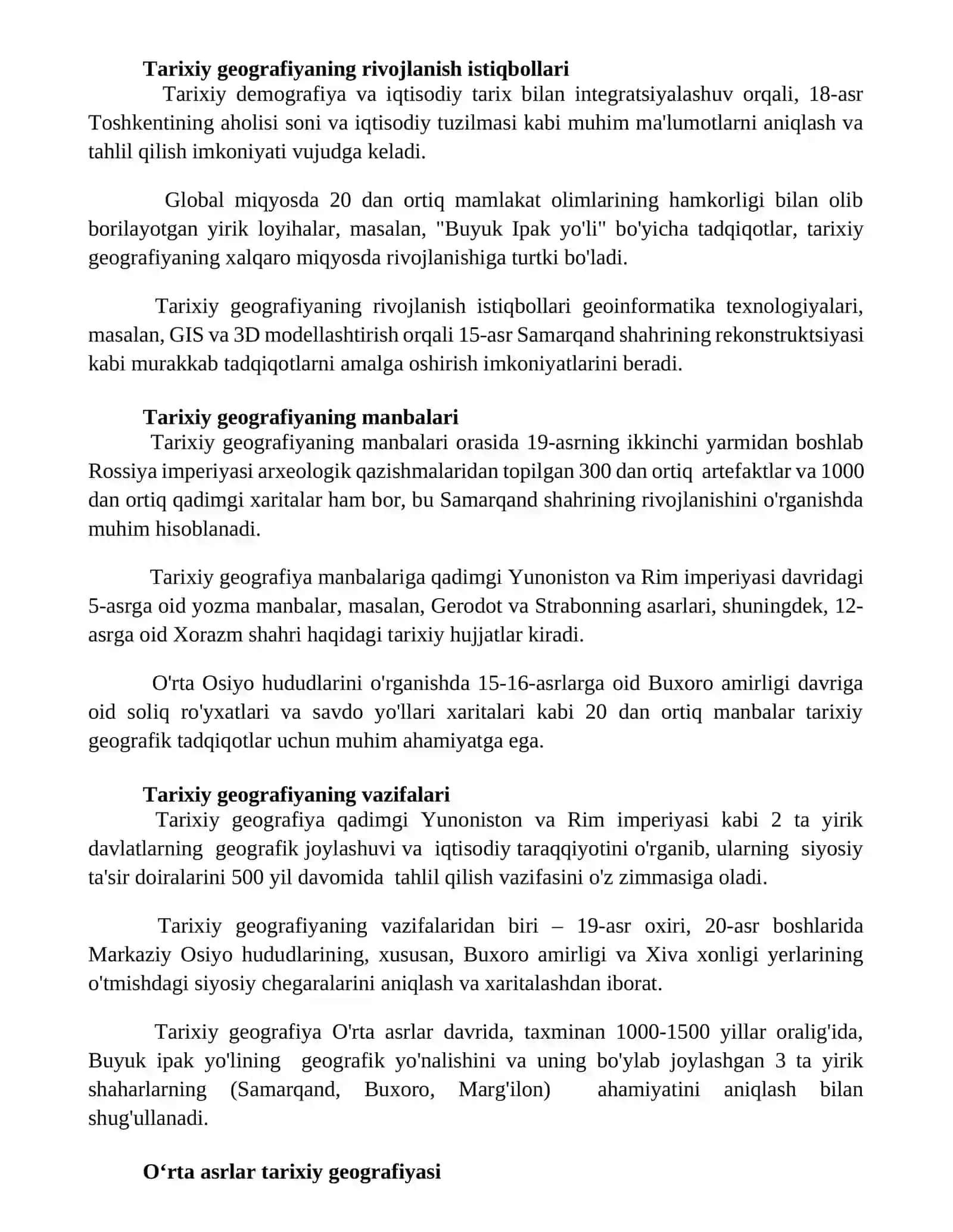 Tarixiy geografiyaning vazifalari, shakllanishi va taraqqiyoti 2