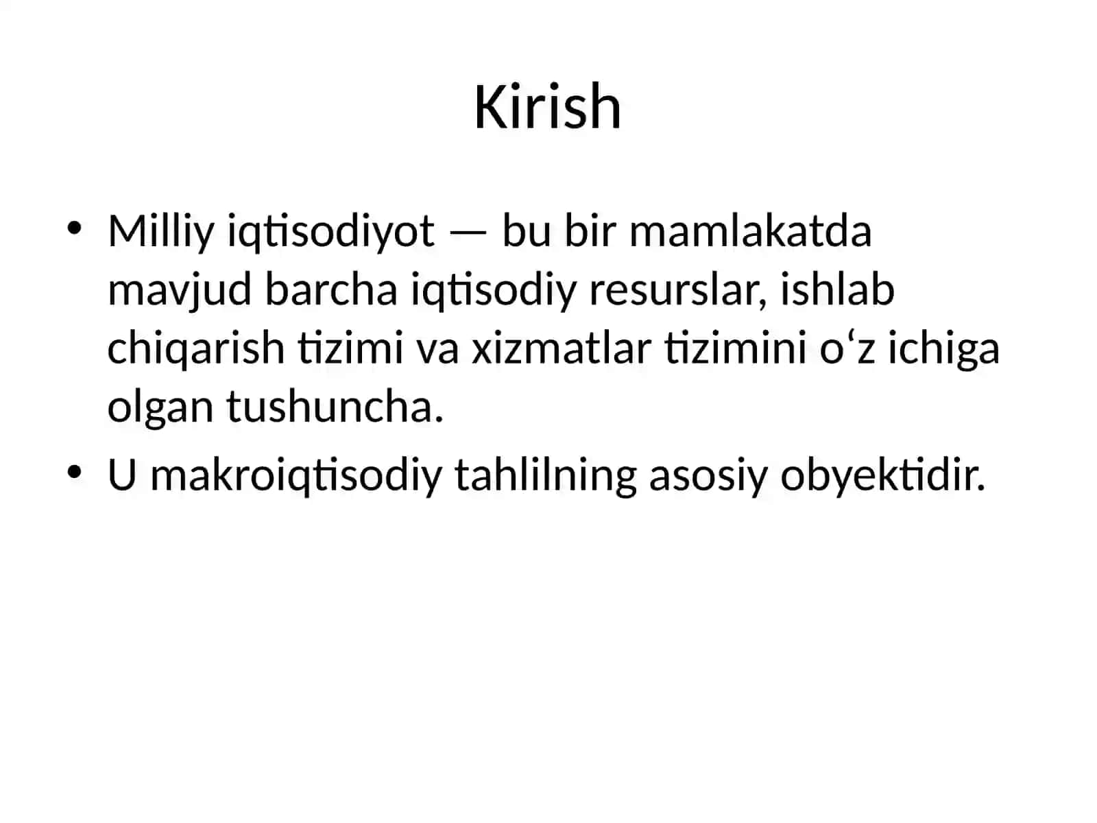 Milliy iqtisodiy tushunchasi va uning asosiy ko‘rsatkichlari 2